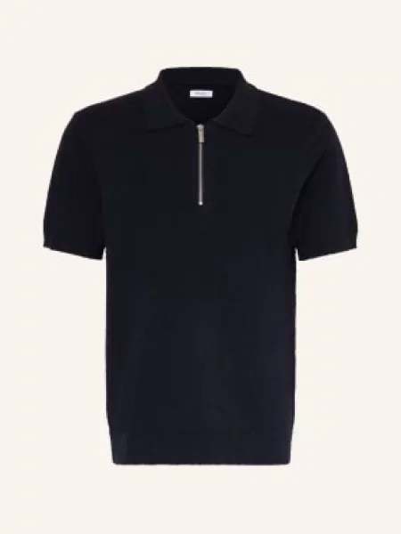 Paul Pletené Polo Tričko Z Bouclé tmavě modrá
