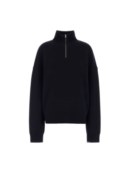 Lniany sweter z golfem Extreme Cashmere niebieski
