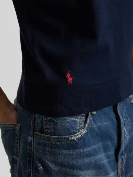 Polo Ralph Lauren kamizelka z bawełną niebieska