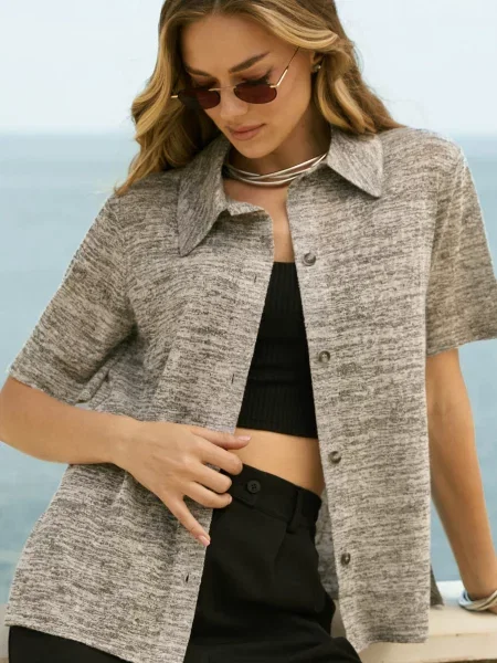 Сорочка Seventeen бавовна/віскоза сірий