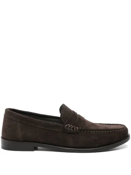 Pantofi loafer Corneliani din piele de căprioară maro