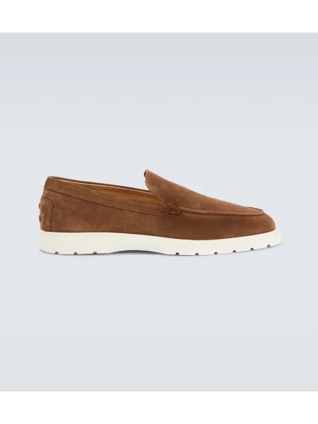 Pantofi loafer Tod's din piele de căprioară maro