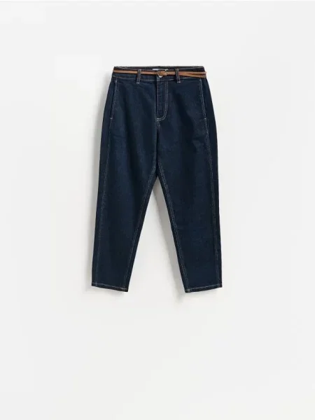 Reserved LADIES` JEANS TROUSERS & BELT bleumarin