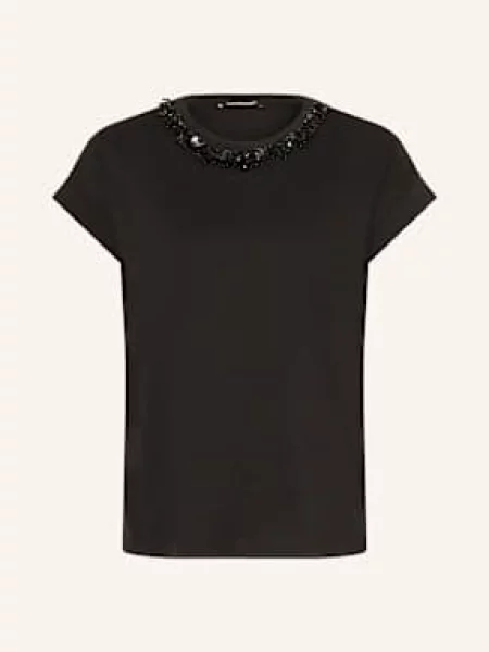 Luisa Cerano T-Shirt Z Cekinami I Ozdobnymi Kamykami schwarz czarna