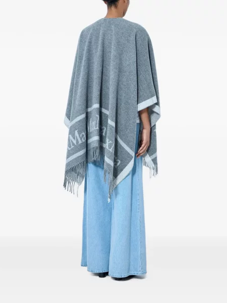 Poncho Max Mara cu franjuri gri