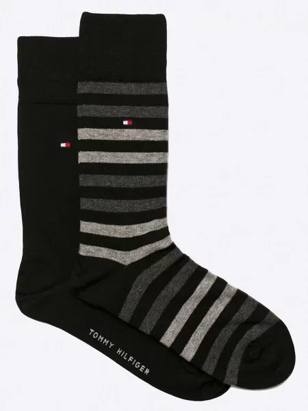 Skarpety z detalem z logo w zestawie 2 szt. model ‘DUO STRIPE SOCK’ Tommy Hilfiger czarne