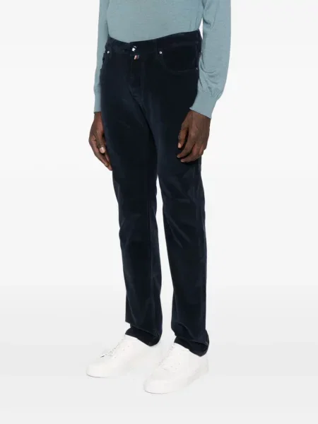 Pantaloni Jacob Cohën de catifea cord albastru