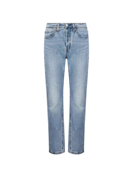 Decupat blugi drepți Levi's® zdrențuiți conici albastru
