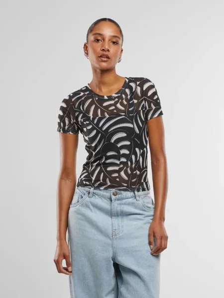 Urban Classics Tricou negru alb