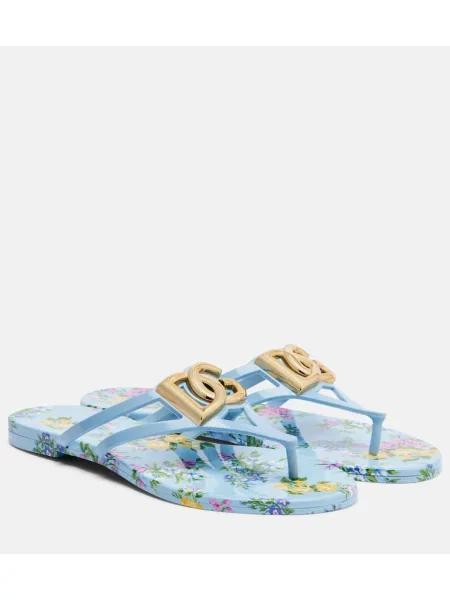 Chiloți tanga Dolce&gabbana cu model floral albastru