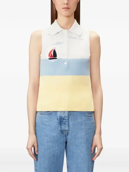 Ujjatlan pólóing Thom Browne fehér