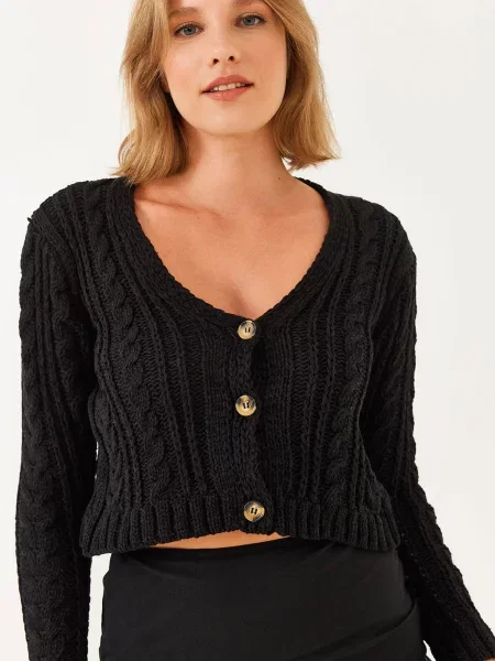 Bianco Lucci Geacă tricotată negru