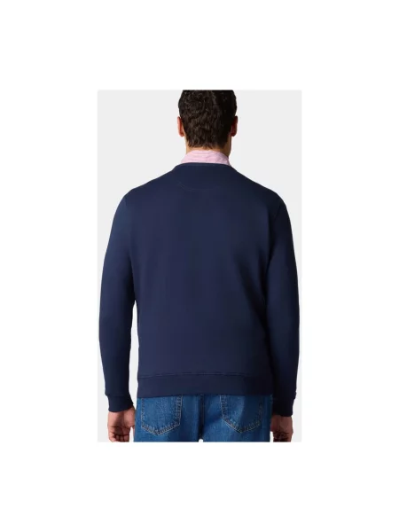 Haftowana bluza nierozpinana Brooks Brothers frotte niebieska