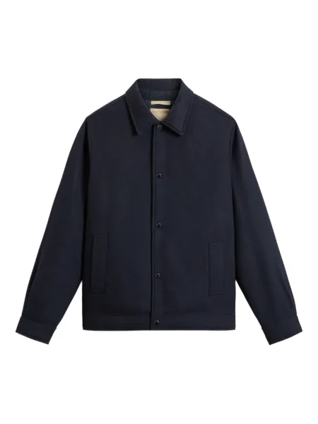 Geacă Woolrich de lână albastru