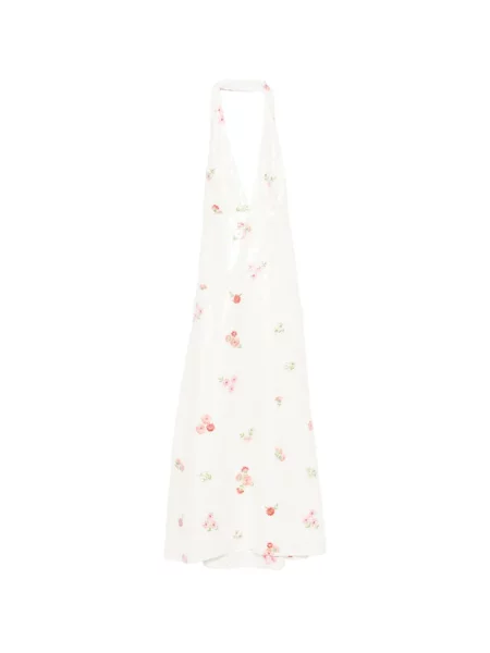 Sukienka midi Alfie z cekinami do kolan garniturowa biała