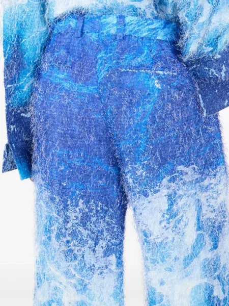 Pantaloni Roberto Cavalli din jacard albastru