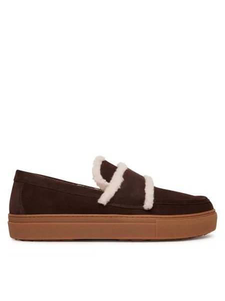 Polobotky Inuikii Shearling Loafer Tmavě hnědá