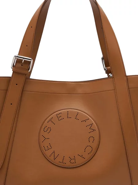 Shopper táska Stella Mccartney autogrammal barna