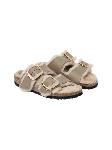 Birkenstock Pantofle Arizona Big Buckle černošedá béžové