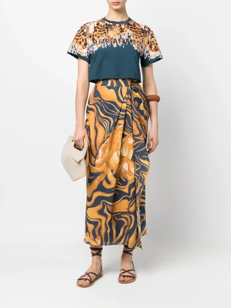 Fustă Alberta Ferretti cu imagine galben