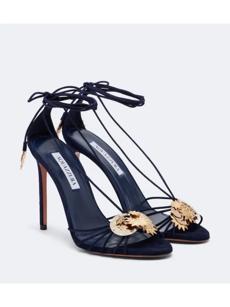 Sandale Aquazzura din piele de căprioară albastru