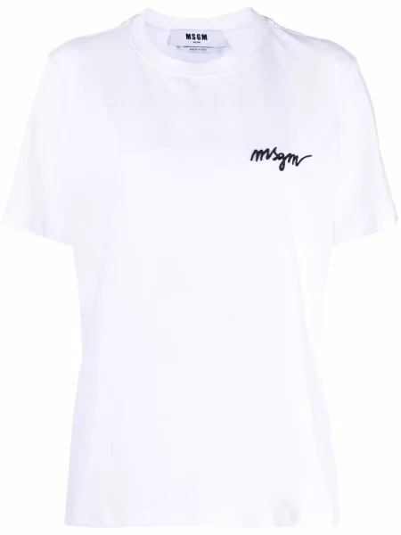 Tricou Msgm cu decolteu în U alb