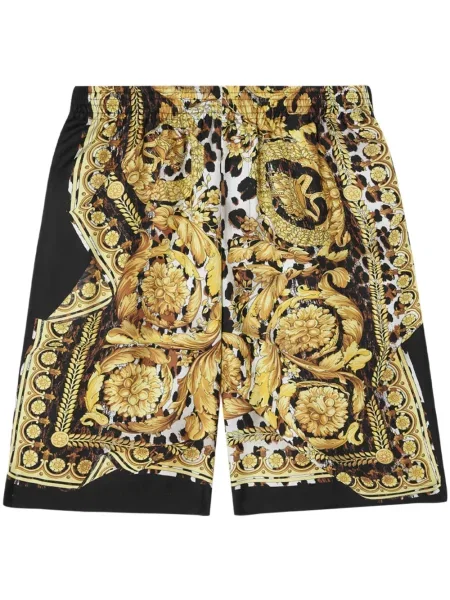 Pantaloni scurți Versace de mătase galben