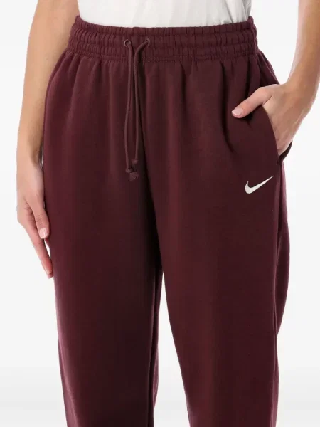 Iš natūralios odos retro stiliaus kelnės Nike apvaliu kaklu ruda