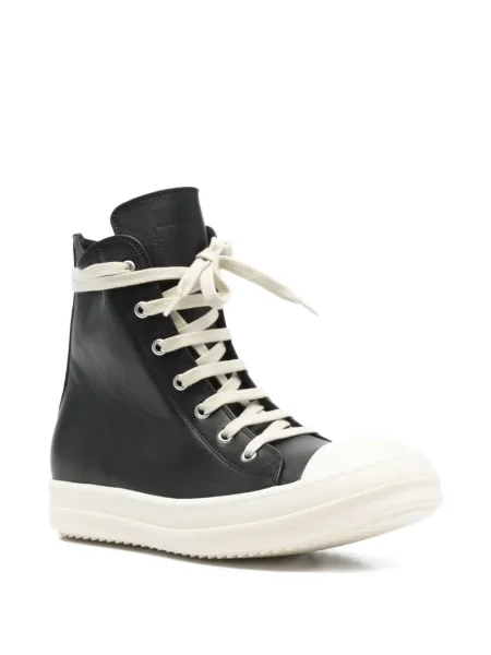 Кожени маратонки Rick Owens с връзки черно