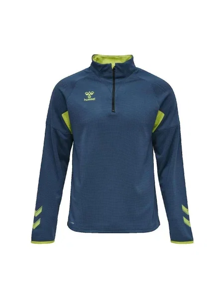 Mikina Hummel s polovičními zipem modrá