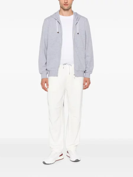 Pantaloni Brunello Cucinelli alergare cu cordon alb