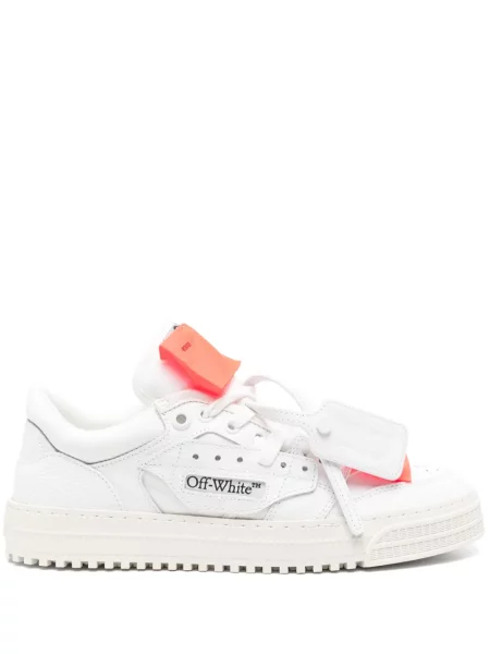 Sneakerși Off-white din piele alb