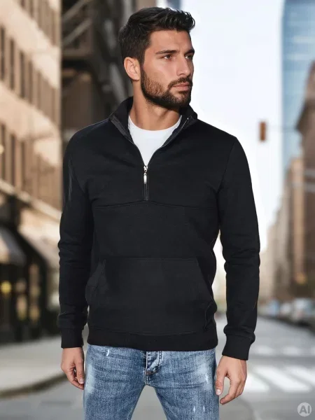 Bluza ze stójką Dstreet czarna