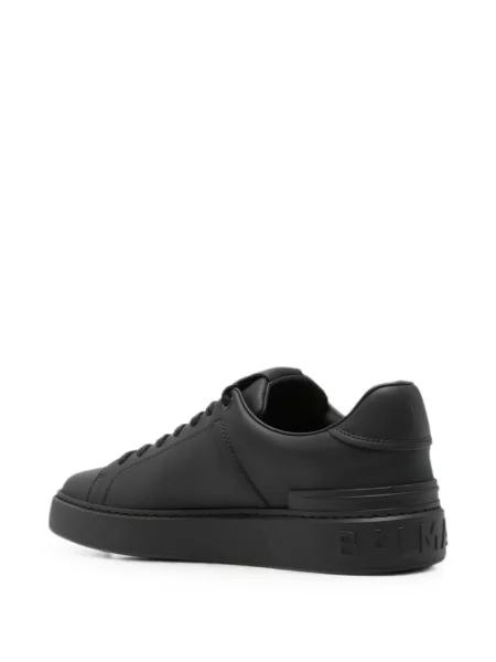 Δερμάτινα sneakers Balmain με αυτόγραφο μαύρο