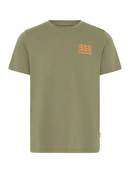 BLEND Tricou BHSun Island limetă / oliv / portocaliu verde