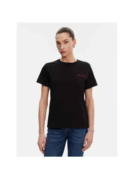 Guess Majica Regular Fit črna