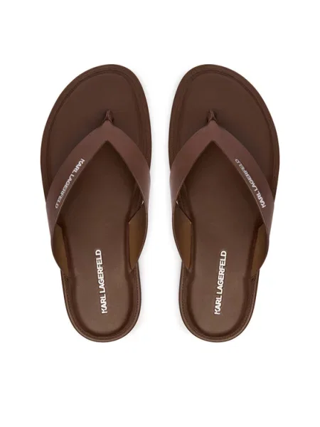 Usnjene japonke Karl Lagerfeld Kastor Iv rjava