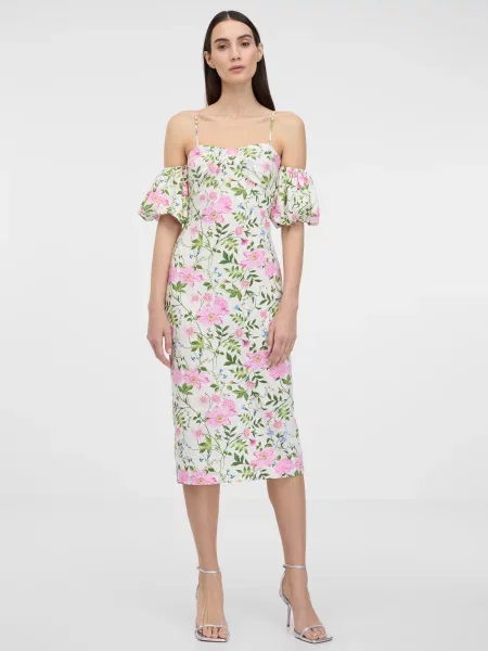 Lanena obleka midi obleka Orsay nad koleni