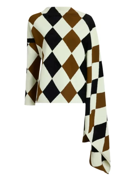 Bluzka Proenza Schouler z wzorem argyle zielona