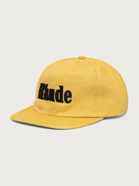 RHUDE Logo șapcă din piele pentru bărbați negru