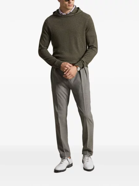 Кашмирен пуловер Rlx Ralph Lauren с качулка зелено