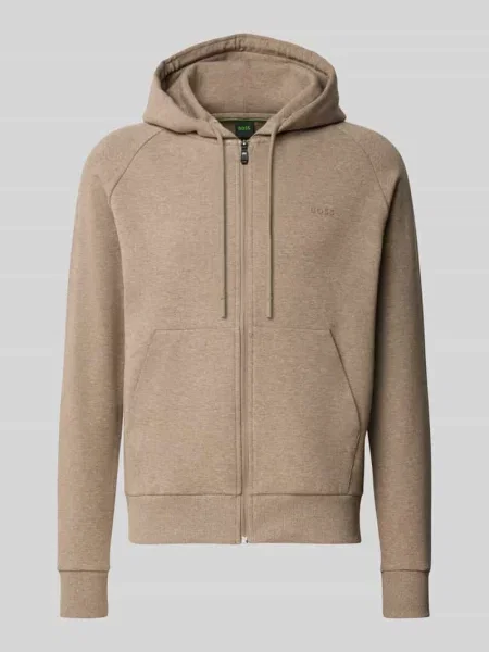 Bluza rozpinana z kieszenią kangurka model Saggy' Boss Green