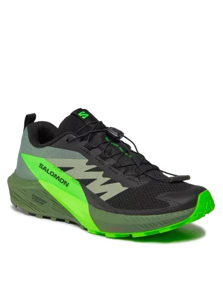 Παπούτσια Salomon Sense Ride 5 Black/Laurel Wreath/Green Gecko μαύρο