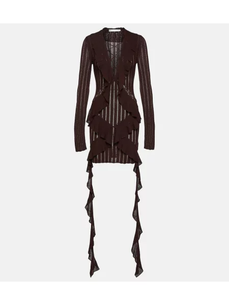 Sukienka Dion Lee z falbankami brązowa
