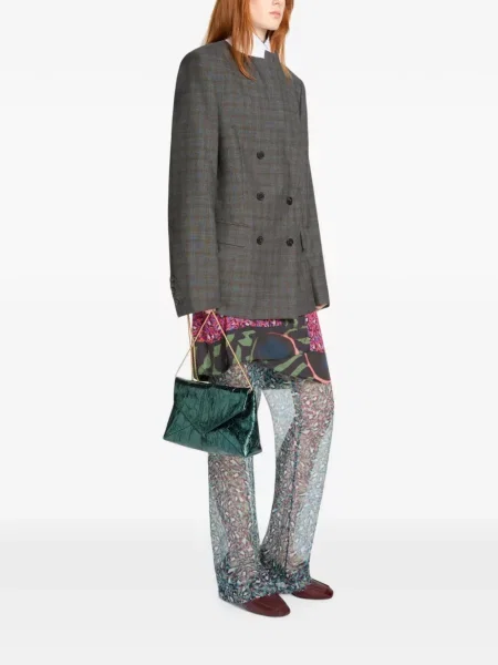 Geantă Dries Van Noten din piele verde