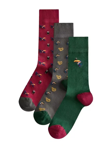Next Șosete gri / verde / roșu negru