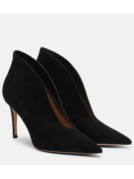 Pantofi cu toc Gianvito Rossi din piele de căprioară negru