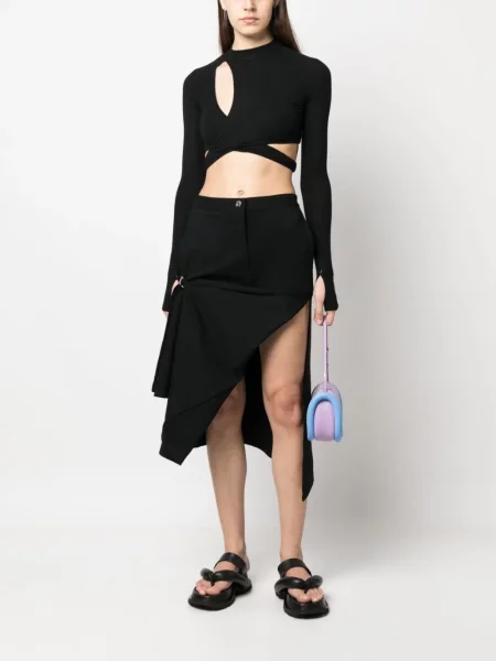 Asimetriškas drapiruotas sijonas Jw Anderson juoda