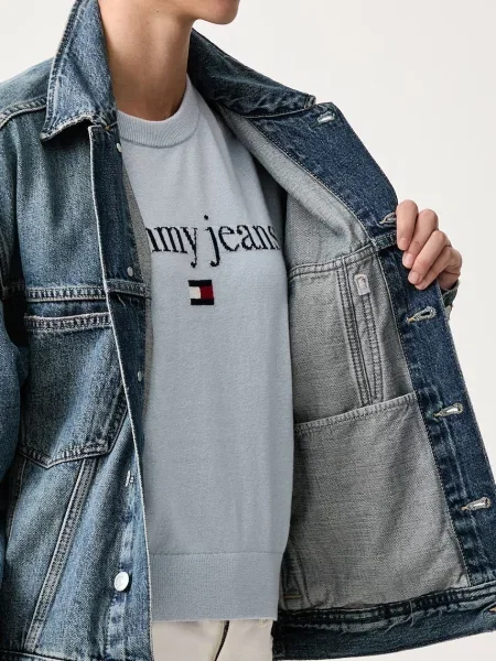 Tommy Jeans яке дамско от деним синьо