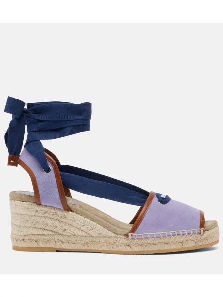 Espadrile Versace din piele de căprioară violet